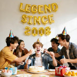 18Th Birthday Decorations For Boys/Girls, Birthday Balloons Banner (Golden) - 16" Large Inflatable Letters, 900" Ribbon & Two Threading Needles Diy Kit