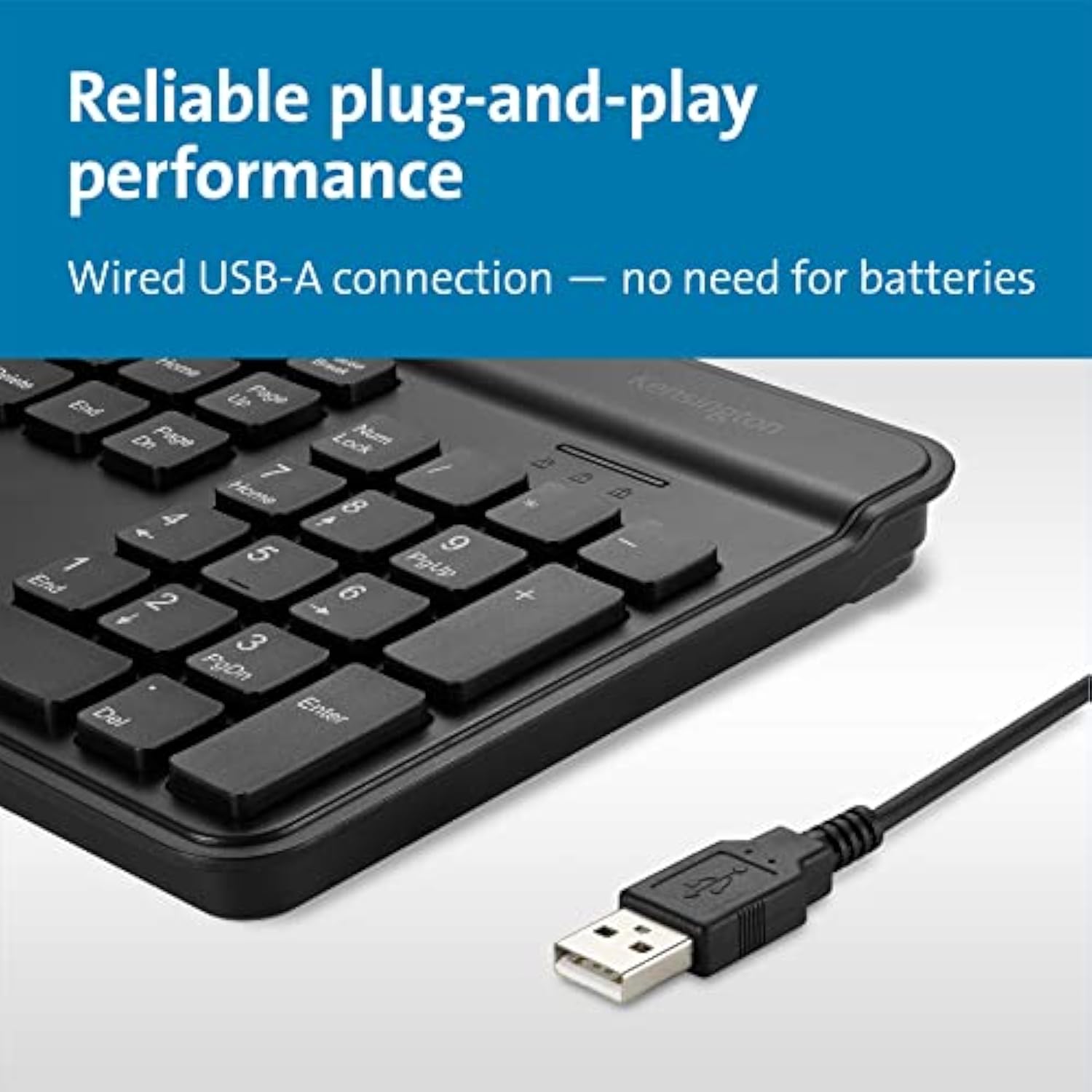 Kensington Simple Solutions Wired Keyboard TAA-Compliant (K55113US), Black