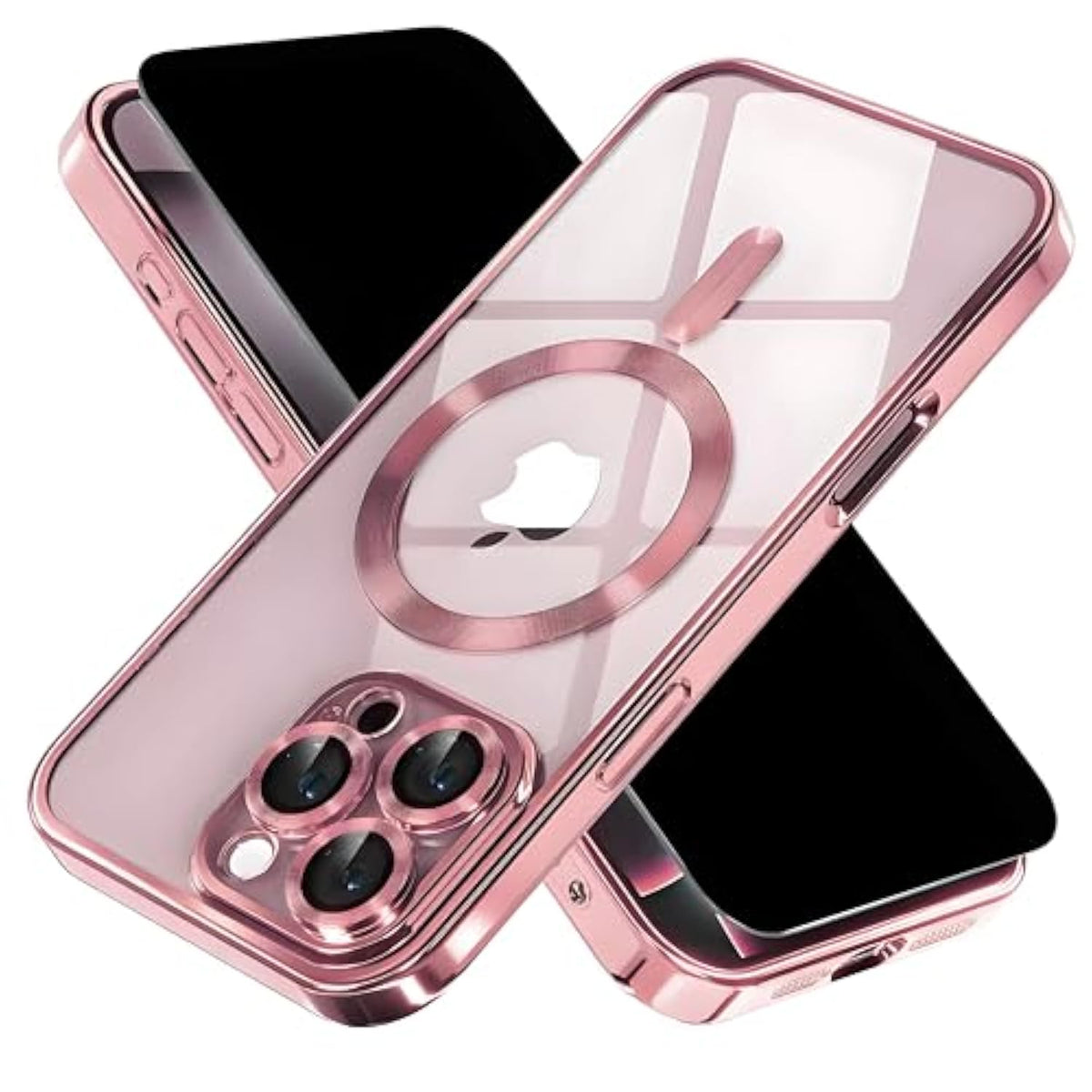 For Iphone 16 Pro Max Soft Cases Women And Privacy Screen Protector Built In Camera Cover,[Non-Yellowing] Compatible With Magsafe Magnetic For 16 Promax,Rose Gold