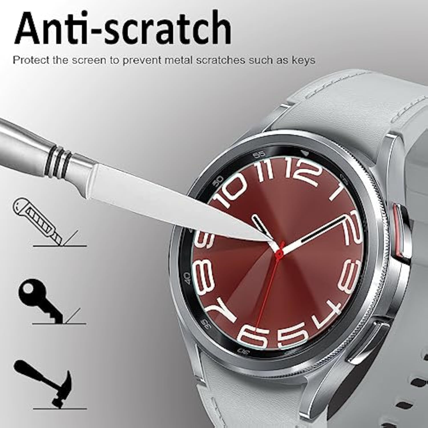[4 Pack] For Samsung Galaxy Watch 6 Classic 43Mm Screen Protector,Tempered Glass Protective Film Cover Accessories For Galaxy Watch 6 Classic 43Mm (Not For Other Models)