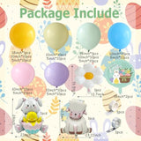 Easter Balloon Arch Kit Garland, 139Pcs Pastel Rainbow Balloons With Bunny Lamb & Daisy Balloon For Easter Spring Birthday Baby Shower Party Decorations Easter Egg Hunt