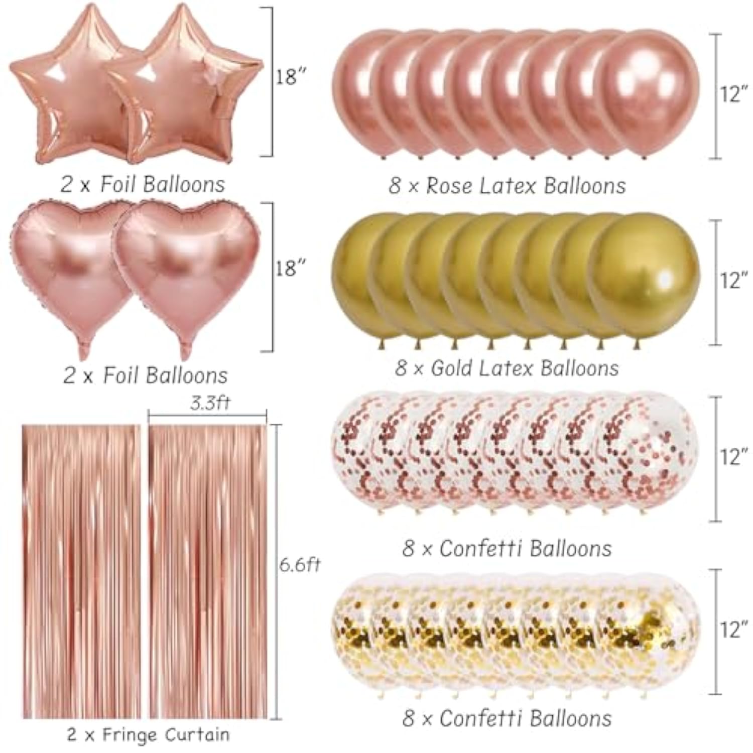 Rose Gold Birthday Party Decorations Supplies Happy Birthday Banner Honeycomb Balls Fringe Curtain Foil Balloons Hanging Swirls Cake Topper Tablecloth Party Supplies For Women Girls