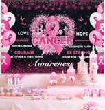 Breast Cancer Awareness Month Banner Backdrop 7x5 Pink Ribbon Awareness Love Breast Background for Women Breast Cancer Faith Hope Awareness Decorations