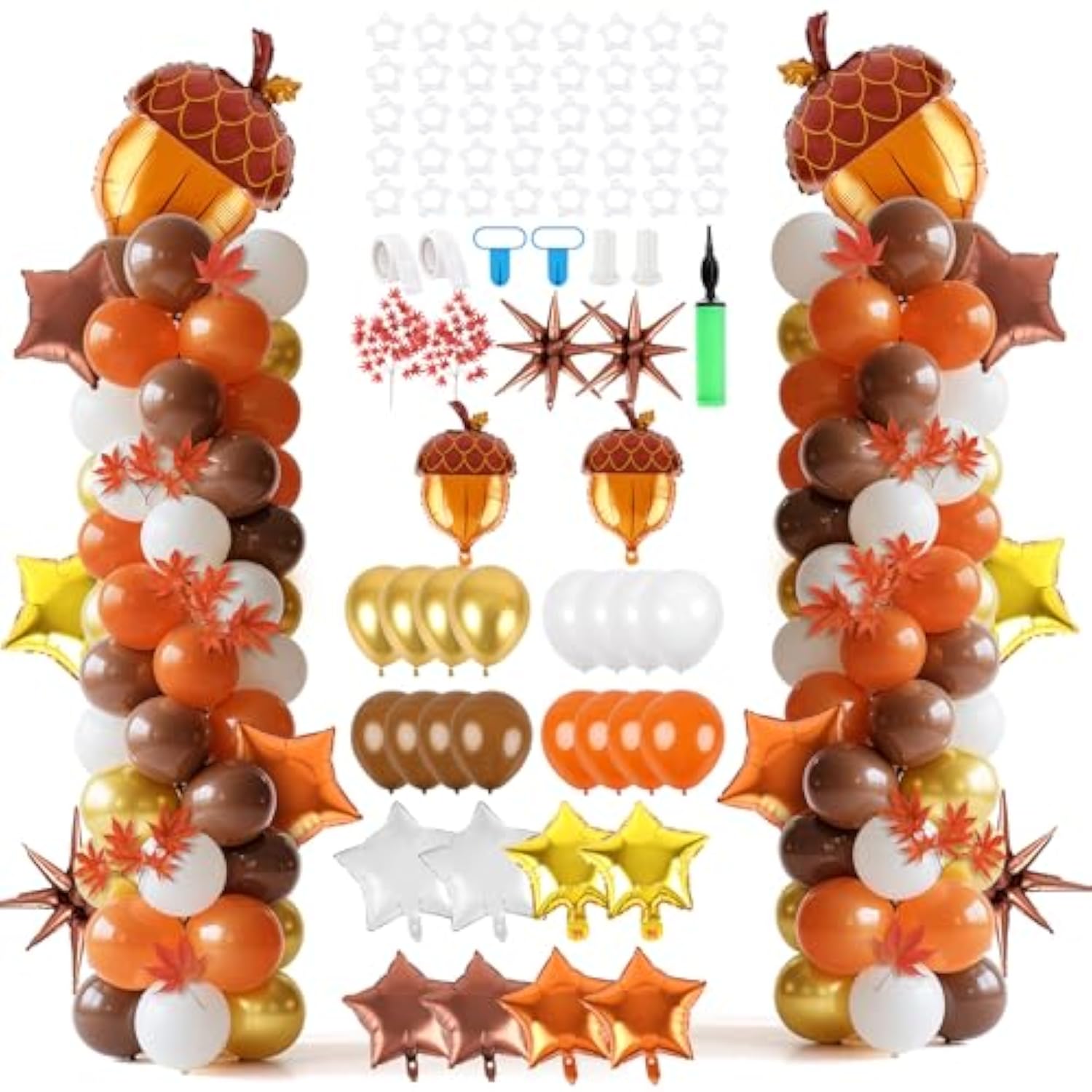 Fall Balloon Column Kit: Maple Leaf, Pinecone Balloons (2 Sets)