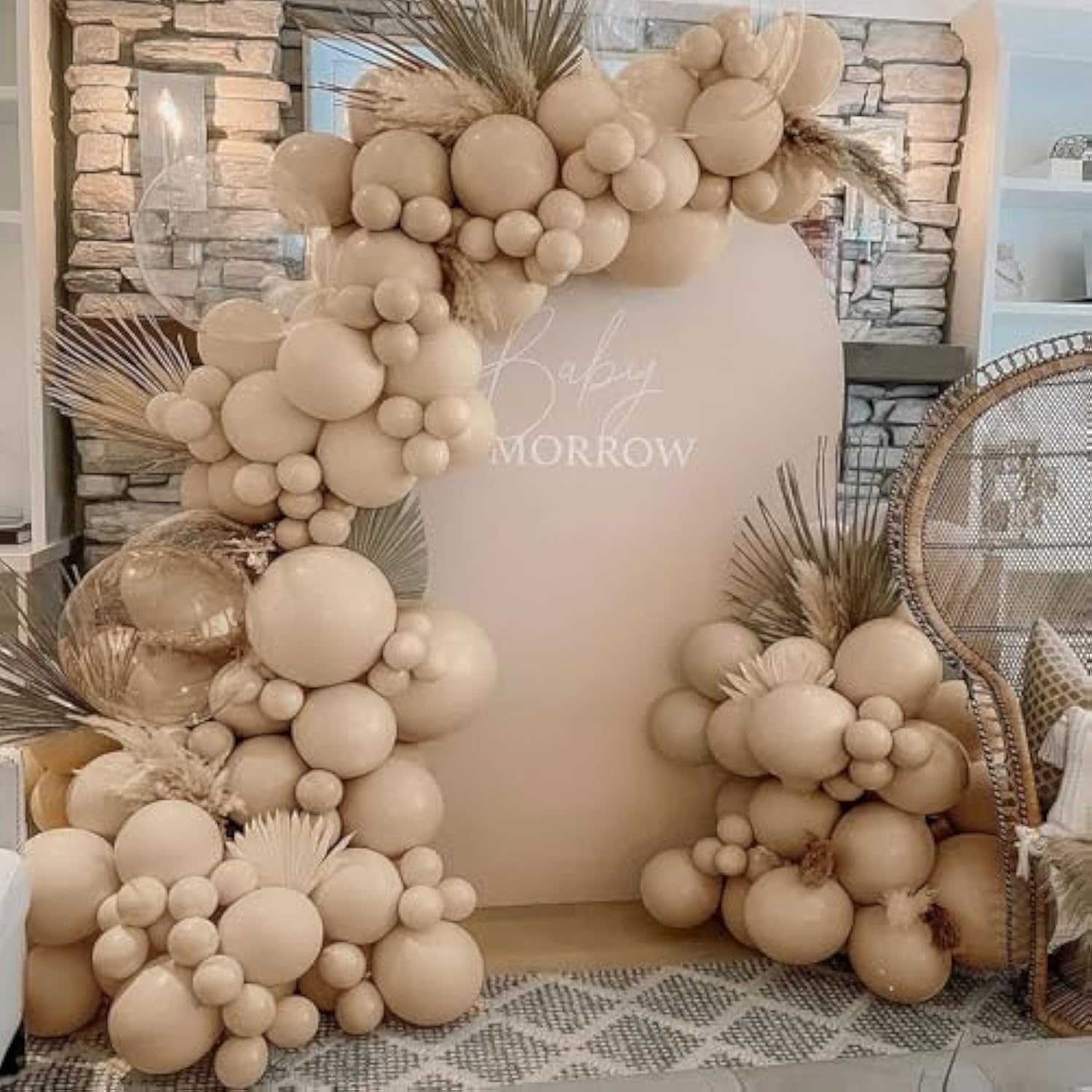 Nude Beige Balloon Double Stuffed Tan Brown Balloons Garland Different Sizes Latex Apricot Balloons Arch Kit For Neutral Baby Shower Jungle Theme Woodland Teddy Bear Birthday Boho Party Decorations