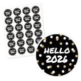Big Dot of Happiness Pop, Fizz, Clink! - 2026 New Year's Eve Party Circle Sticker Labels - 24 Count