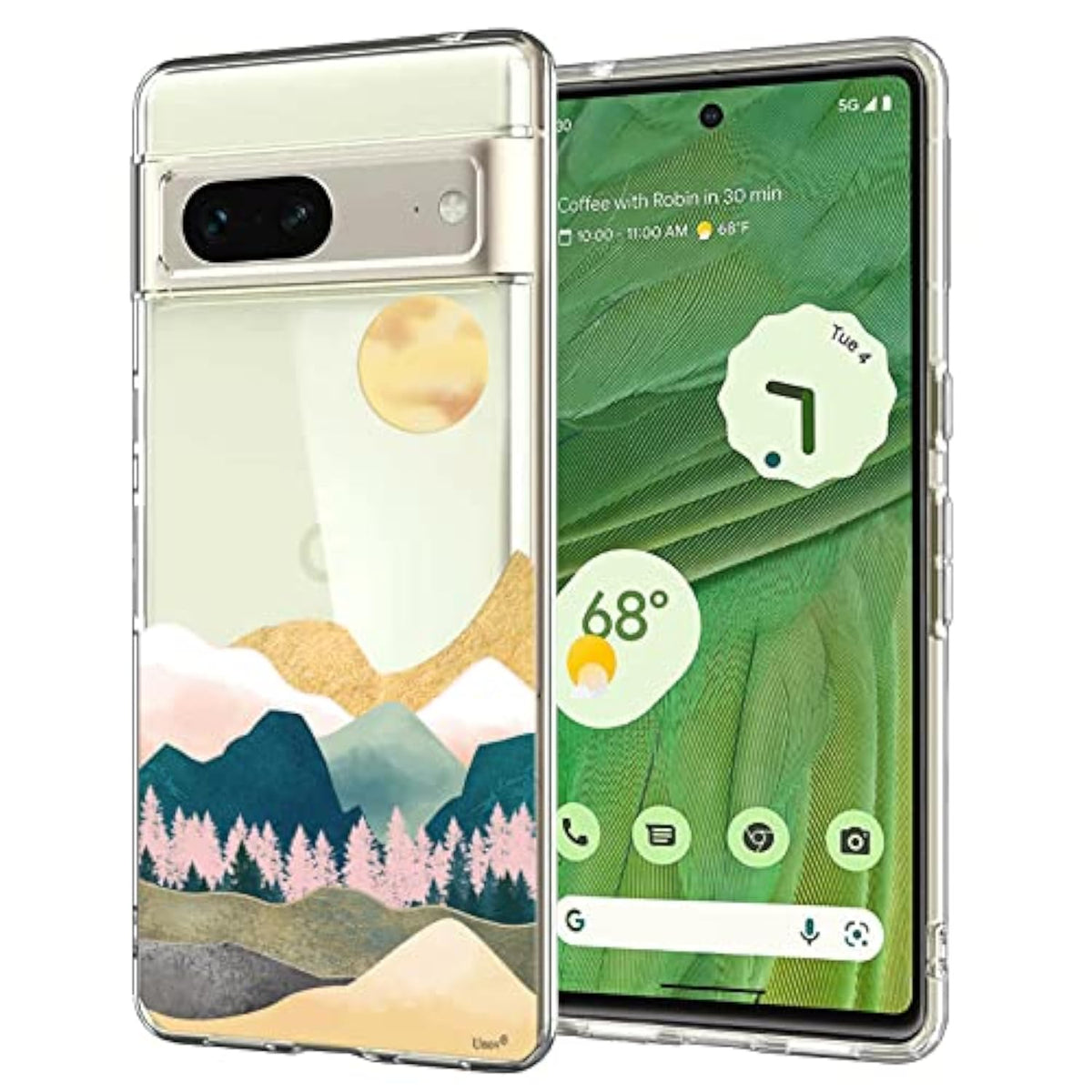 Soft TPU Shock Absorption Slim Embossed Pattern Protective Back Cover for Pixel 7