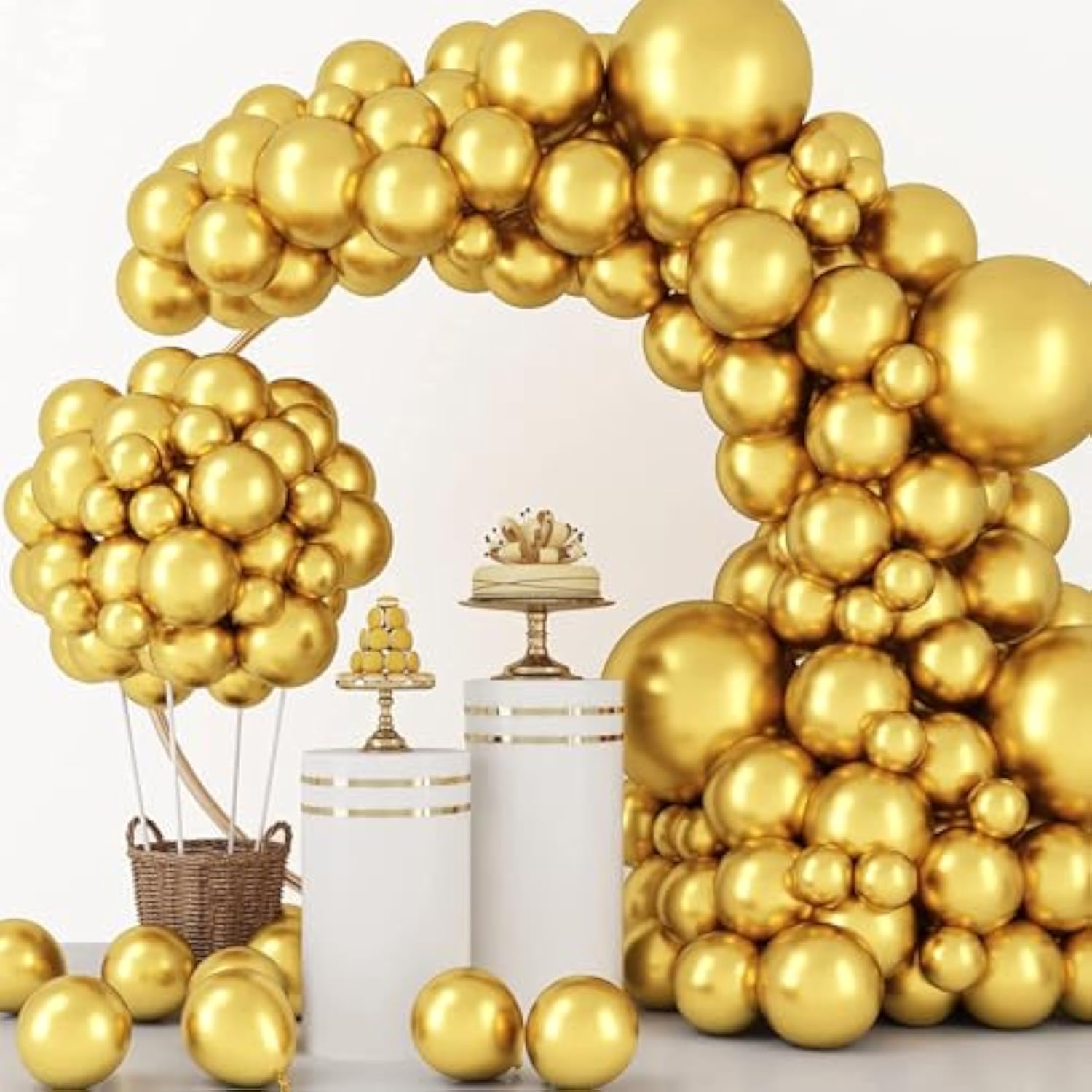 Gold Balloons 60Pcs Metallic Balloon Gold Party Balloons 12 Inch Latex Balloon For Birthday Party Decorations For Christmas Wedding Graduation Baby Shower Bachelorette Retirement