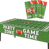Football Tablecloth Set 3pcs – Game Day & Tailgate Plastic Covers