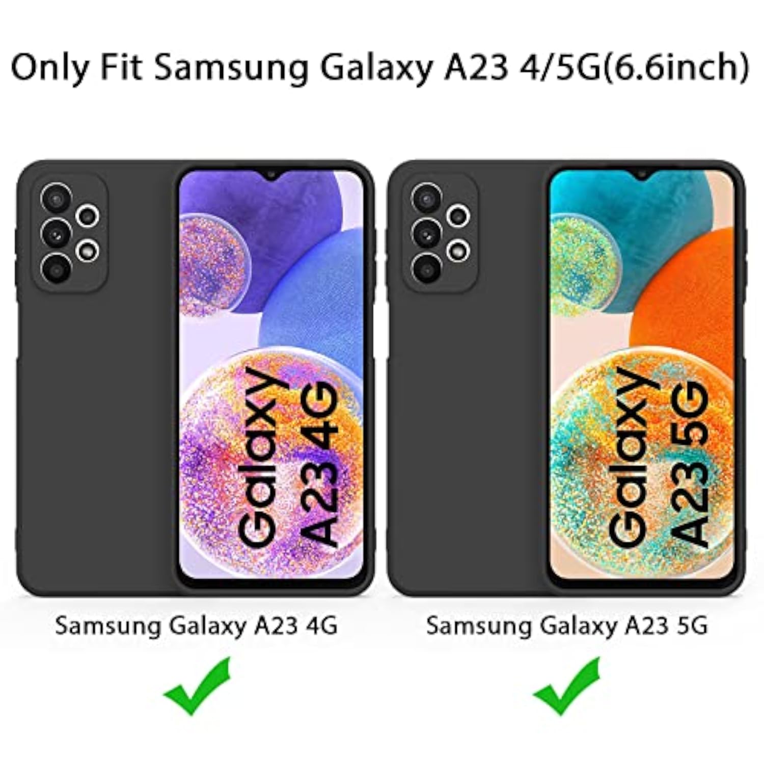 Stylish Slim Liquid Silicone Full-Body Protective Case for Samsung Galaxy A23 4G 5G Phone (Black)