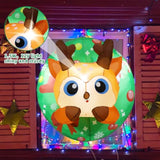 3.4Ft Christmas Inflatables Reindeer Window Outdoor Decorations Blow Up With Built-In Led Lights For Xmas Party Indoor Y