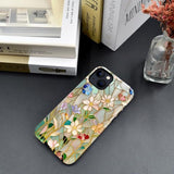 Case Compatible With Iphone 14,Compatible With Magsafe,Glossy Fall Prevention Hybrid 2-Layer Hard Shell Cases For Girls Boys,Stained Glass Bloom Flower