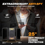 For Samsung Galaxy S24 Ultra Case, [With Privacy Screen Protector & Slide Camera Cover] [2 Front Frames] Full-Body Heavy Duty S24 Ultra Phone Case With Stand & Belt Clip Holster, Black Privacy