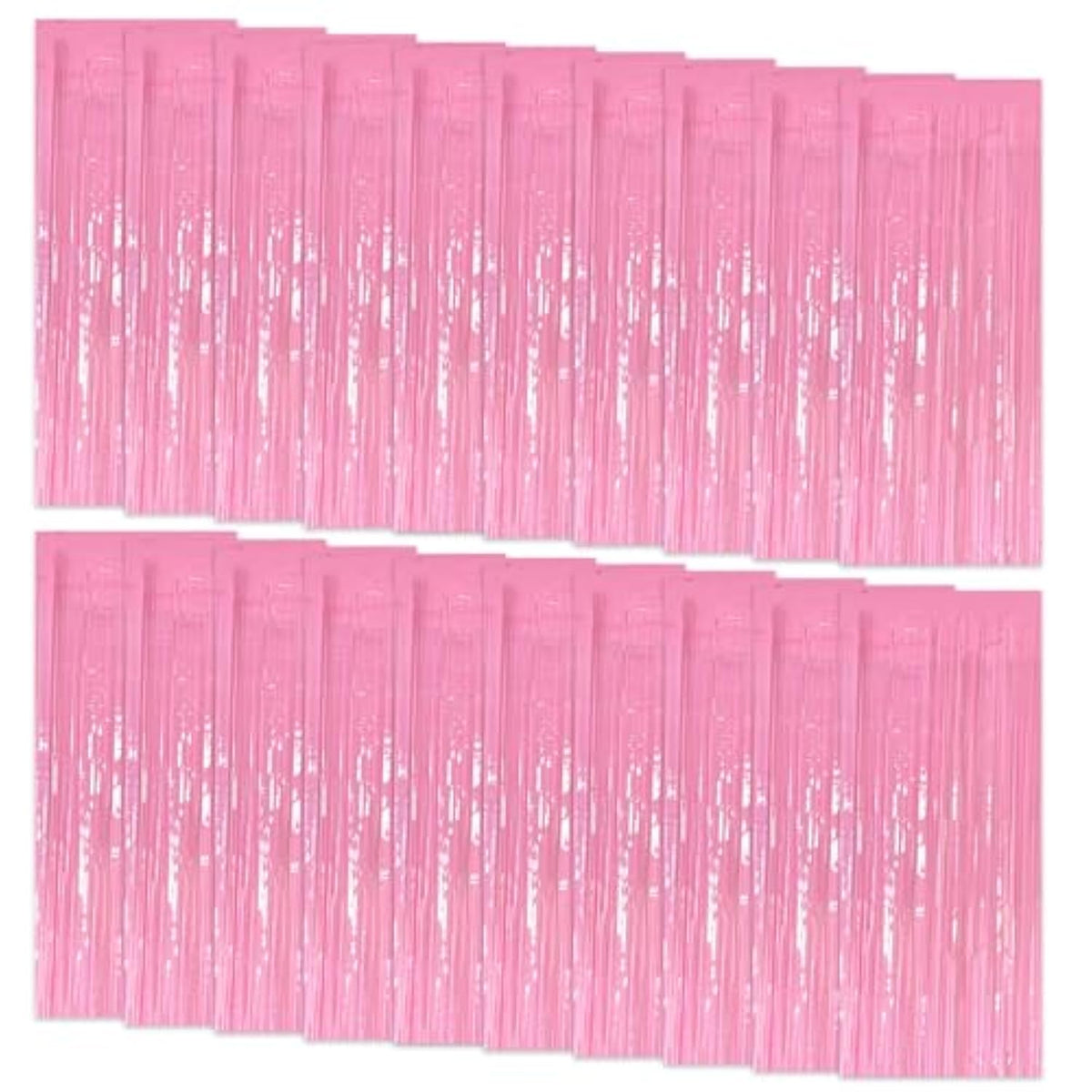 20 Pack Foil Curtain Pink Backdrop Streamers Metallic Tinsel Fringe Curtains Photo Booth Props For Birthday Wedding Engagement Bachelorette Christmas Holiday Celebration Party Decorations