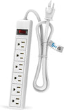 6 Outlet Power Strip Surge Protector with 5 Feet Extension Cord and 600 Joules Protection