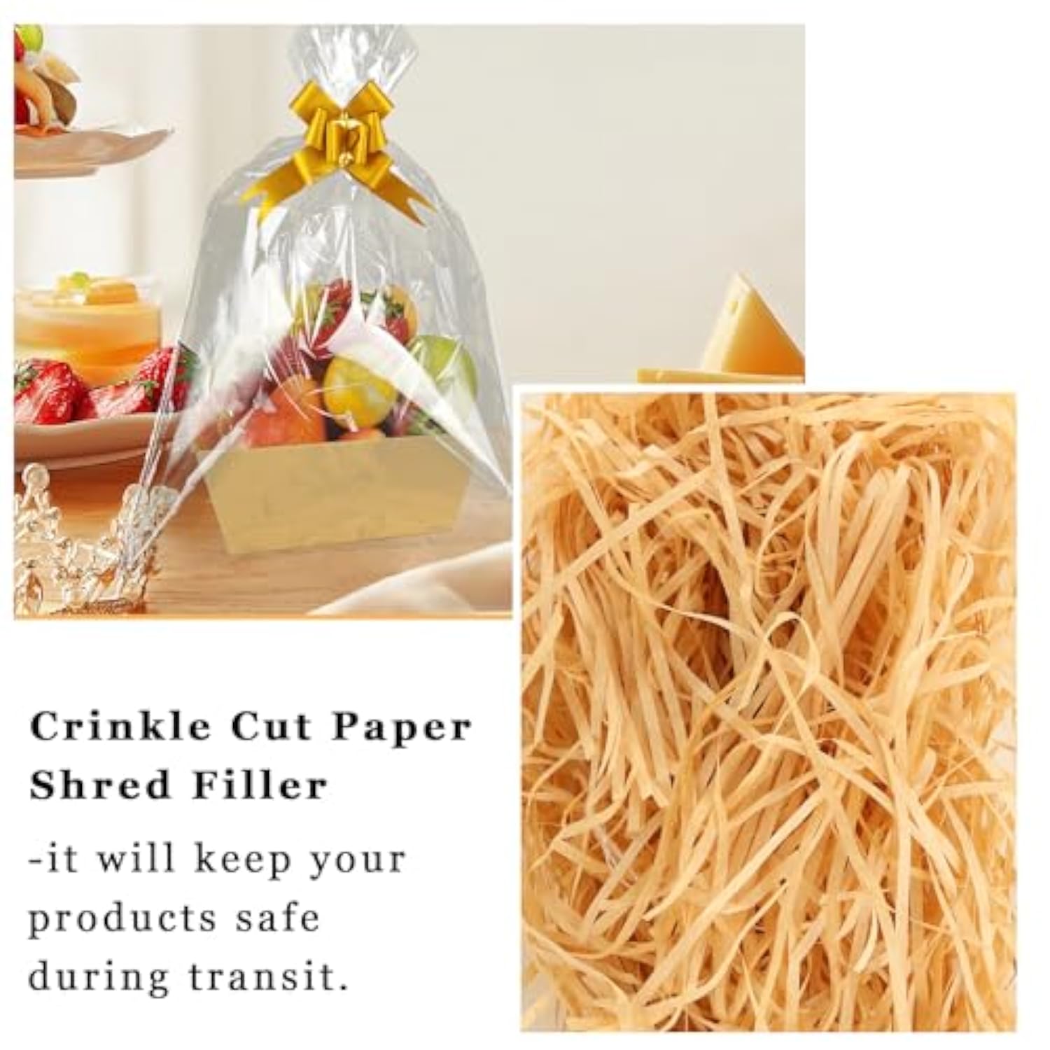 10 Pcs Sturdy Diy Bulk Gift Baskets, Basket For Gifts Empty, Kraft Market Tray Cardboard Basket With Handles, Gift Basket With Paper Shred Filler Kit For Valentines Christmas Weddings