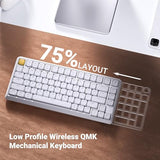 J1 Low-Profile Wireless Mechanical Keyboard - Qmk/Via Rgb Backlit, 2.4G/Bluetooth/Usb-C Triple Mode, 75% Layout Pbt Keycaps, Brown Tactile Switch, Mac/Win/Linux Compatible - Black