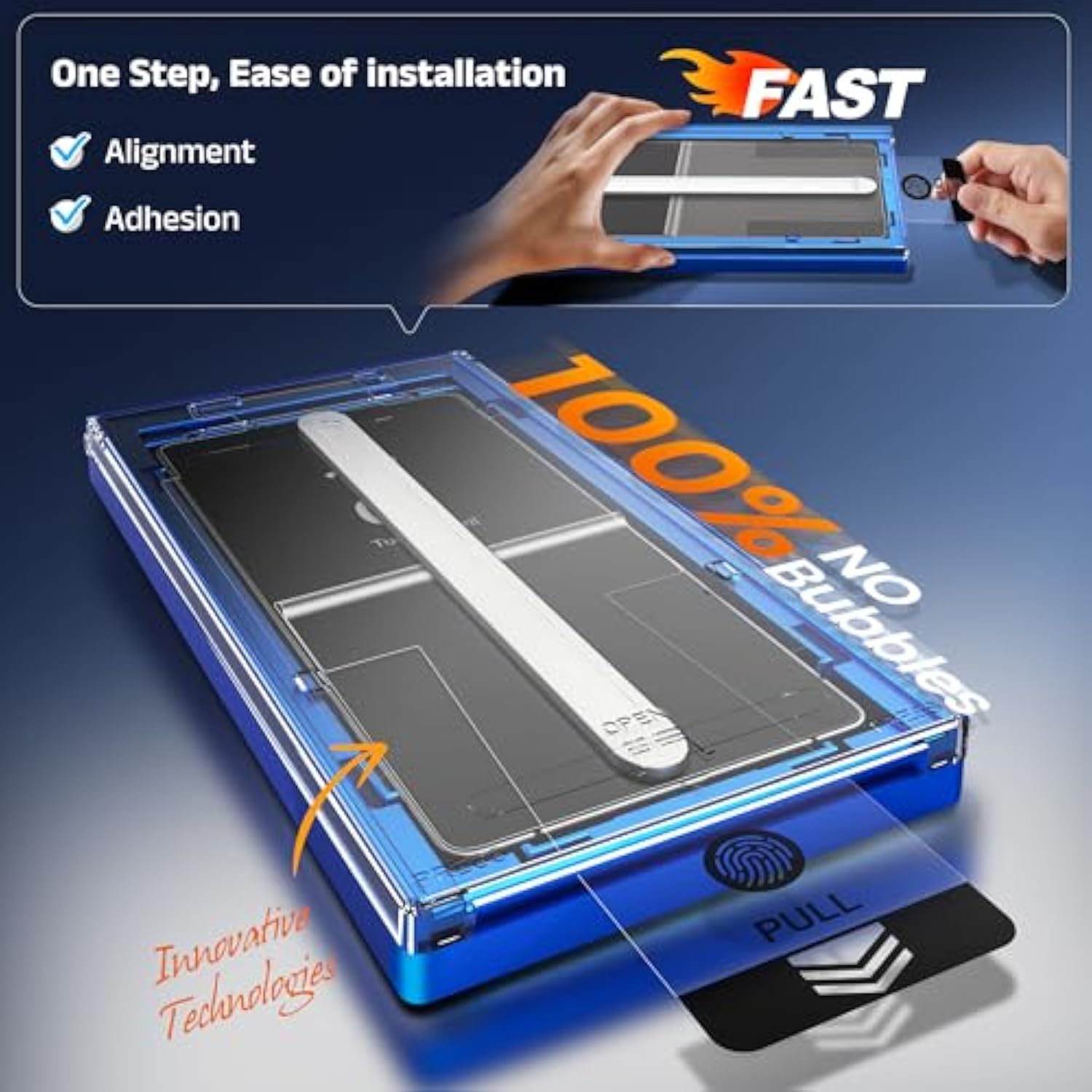 - 4 Pack For Galaxy S24 Ultra [6.8"] Screen Protector, 100% Fingerprint Unlock, 9H+ Hardness Military Grade Shatterproof Long Durable Tempered Glass Film With Flawless Fit Box, Hd Clear