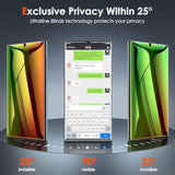 2 Pack For Samsung Galaxy S23 Ultra Privacy Screen Protector, Gradient Colorful Anti-Blue Light Anti-Spy Full Adhesive Flexible Film, Compatible Fingerprint Touch Sensitive 6.8”