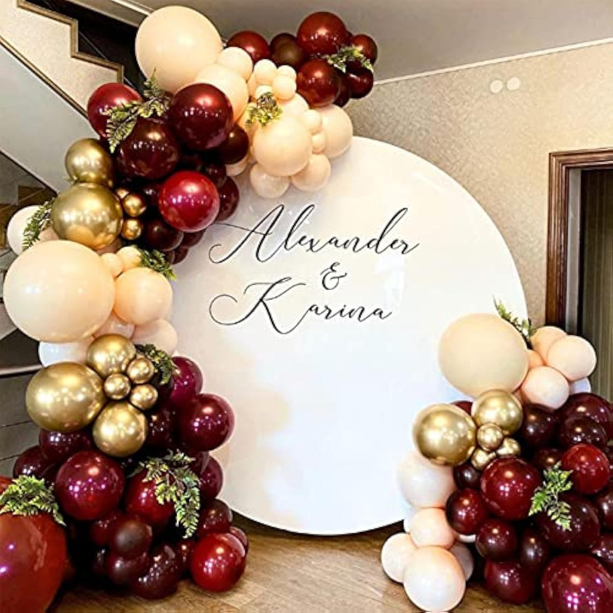 138 Pcs Burgundy Balloon Garland Arch Kit Blush and Gold Balloons for Party Decor