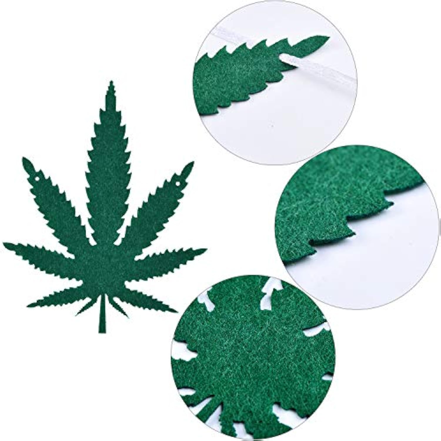 2 Pieces Pot Leaves Felt Banners Pot Leaf Weed Shaped Banners Green Weed Leaves Marijuana Decorations For 420 Party Home Supplies