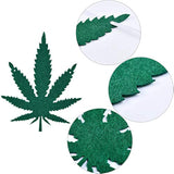 2 Pieces Pot Leaves Felt Banners Pot Leaf Weed Shaped Banners Green Weed Leaves Marijuana Decorations For 420 Party Home Supplies