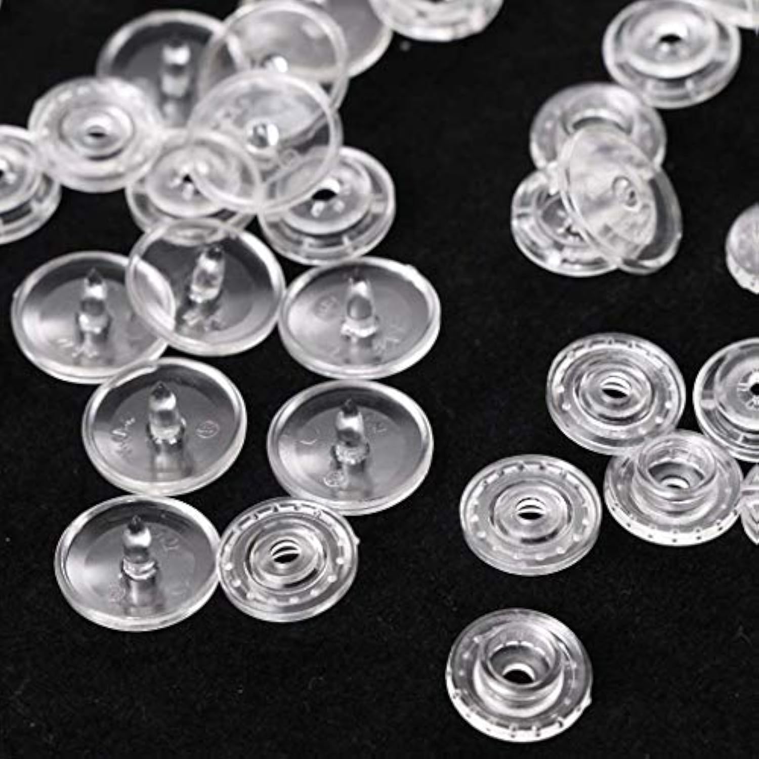 200 Sets Clear Snaps For Kam Snaps, Size 20 T5 Resin Plastic Snaps But