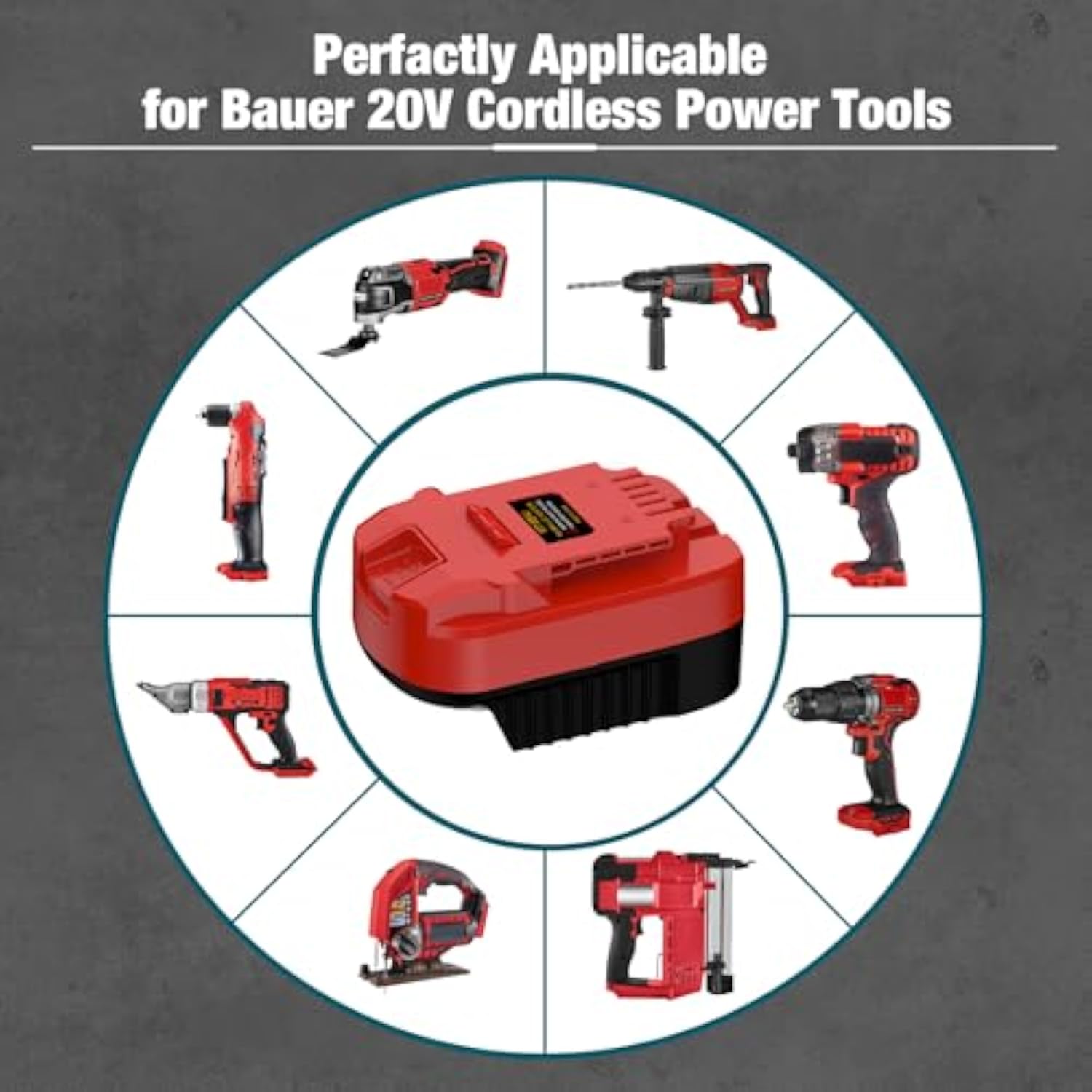 Adapter For Bauer 20V Cordless Tools Fits For Makita 18V Li-Ion Battery Converter, Use For Bauer 20V Battery Cordless Power Tools (Adapter Only)