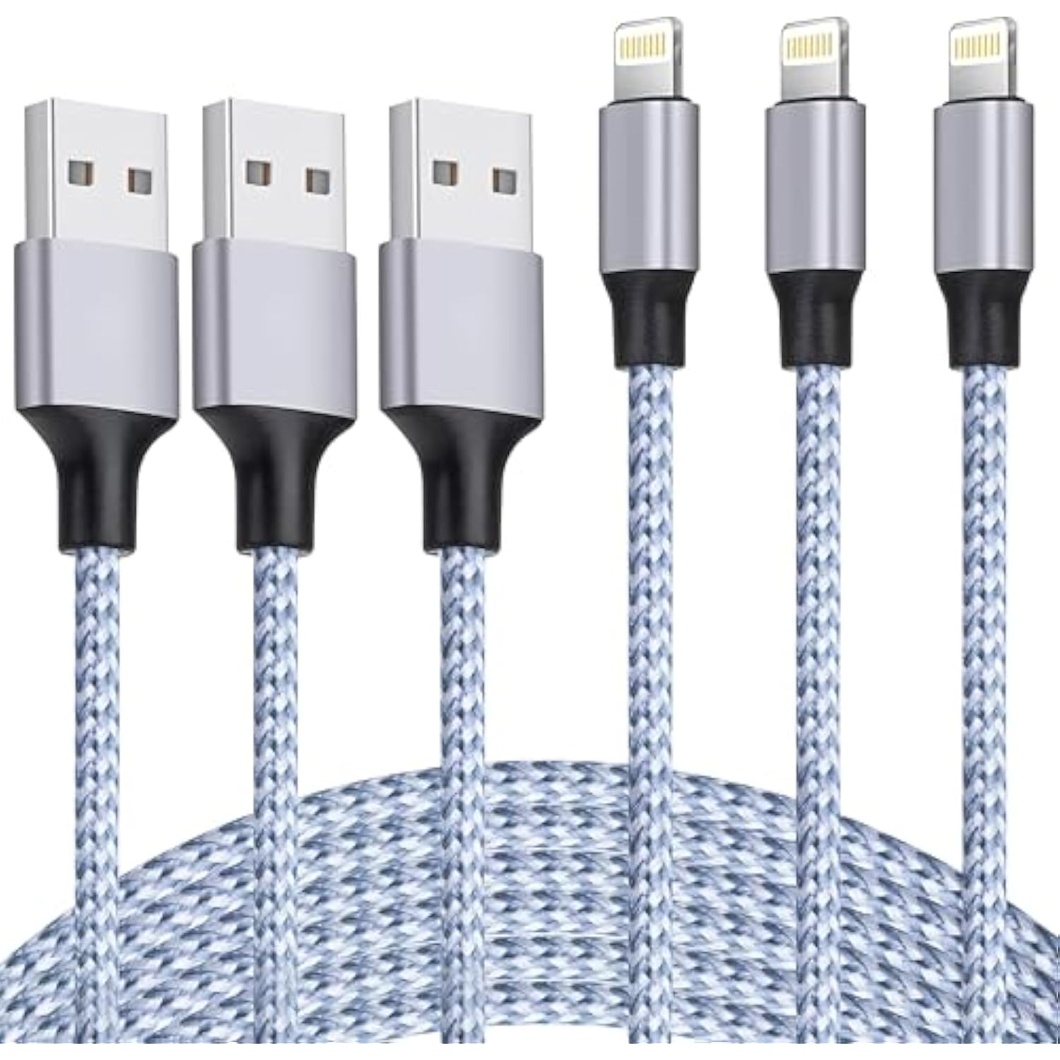 Iphone Charger 3Pack 6Ft Mfi Certified Best New Nylon Braided Lightning Cable Cell Phone Fast Charger Cord Compatible With Iphone14/13/12/11Pro Max/Xs/Xr/X/8/7/6/5/Se/Ipad More