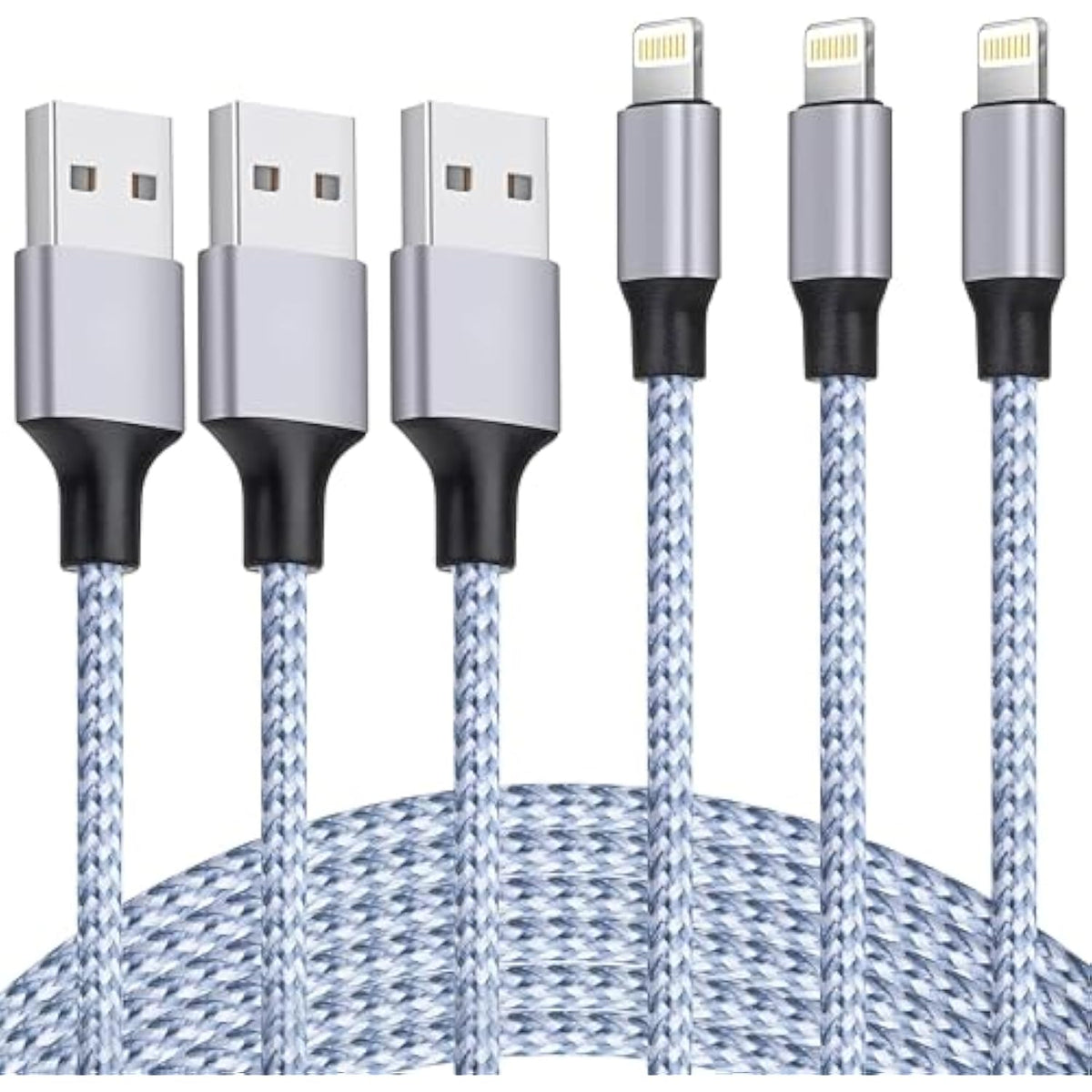 Iphone Charger 3Pack 6Ft Mfi Certified Best New Nylon Braided Lightning Cable Cell Phone Fast Charger Cord Compatible With Iphone14/13/12/11Pro Max/Xs/Xr/X/8/7/6/5/Se/Ipad More