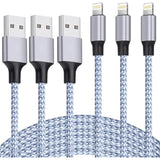 Iphone Charger 3Pack 6Ft Mfi Certified Best New Nylon Braided Lightning Cable Cell Phone Fast Charger Cord Compatible With Iphone14/13/12/11Pro Max/Xs/Xr/X/8/7/6/5/Se/Ipad More