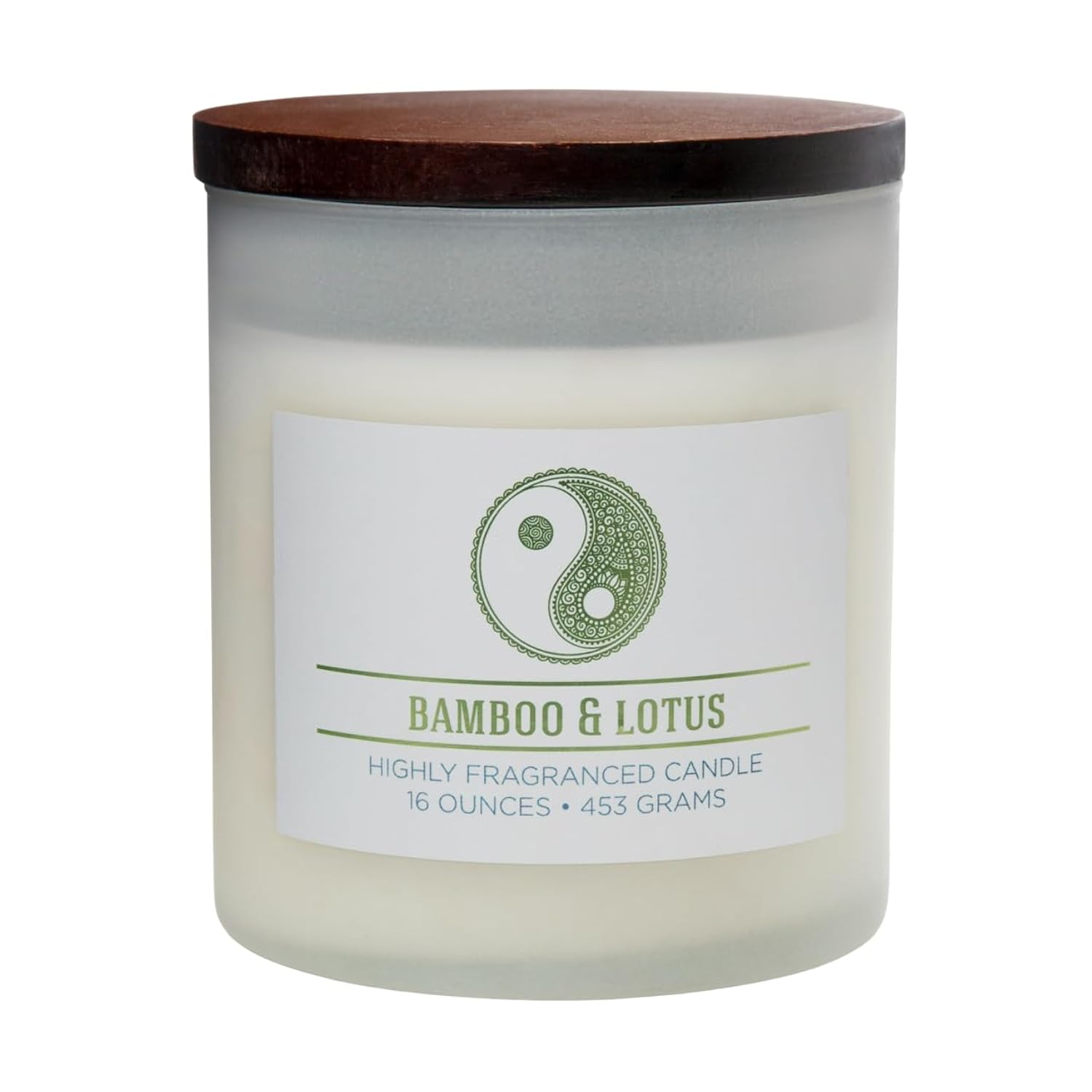 Carolina Bamboo Lotus Scented Candle, 16 oz Wellness Relaxing Aromatherapy Candle, 2 Wick White Jar Soy Blend Wax, Candles for Home, 60H Burn - Made in The USA