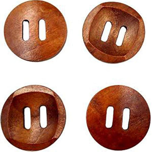 50Pcs/Pack Wood Buttons Natural Horn Shape 2 Hole Scrapbooking Sewing