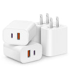 4-Pack 20W USB C Fast Charger with Multiport for iPhone, iPad, Galaxy