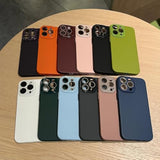 For Iphone 16 Pro Max Case,Solid Color Full Camera Lens Protection Phone Case (Wine Red)