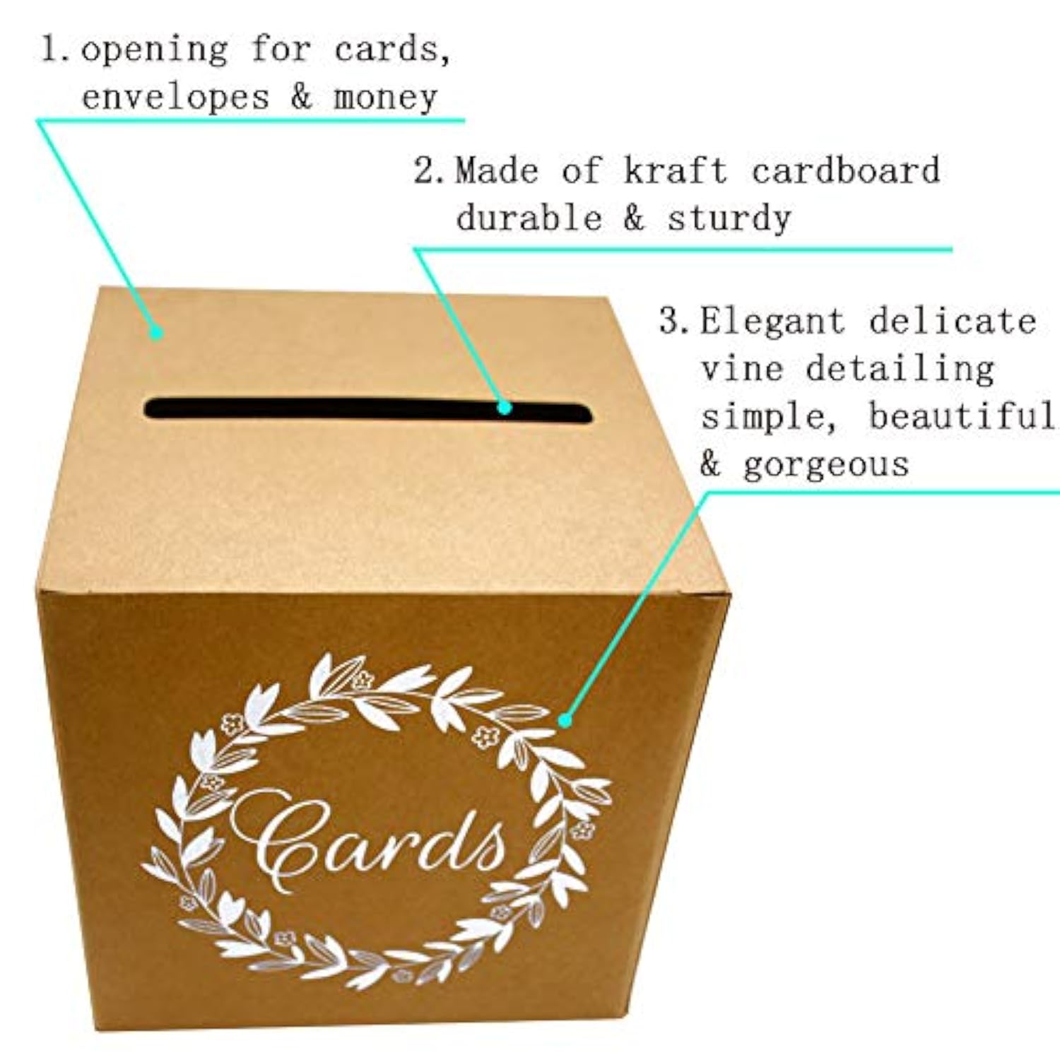 Kraft Card Box Wedding Favors Post Boxes Cardboard Wedding Party Decor Table Centerpiece
