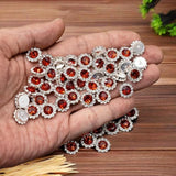 50 Pcs Rhinestone Embellishments Crystal Button Silver Flatback Diy Cr
