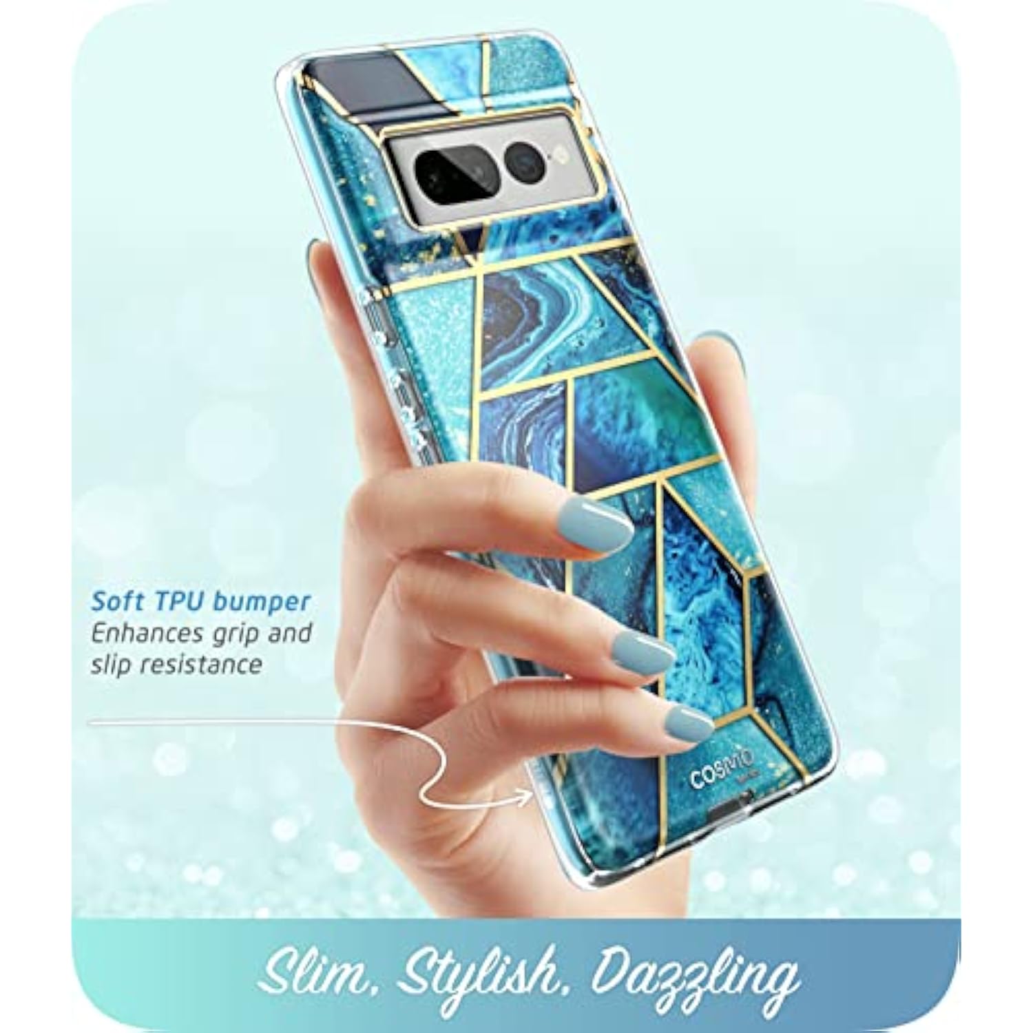 Slim Full-Body Stylish Protective Case with Built-in Screen Protector for Google Pixel 7 Pro Case