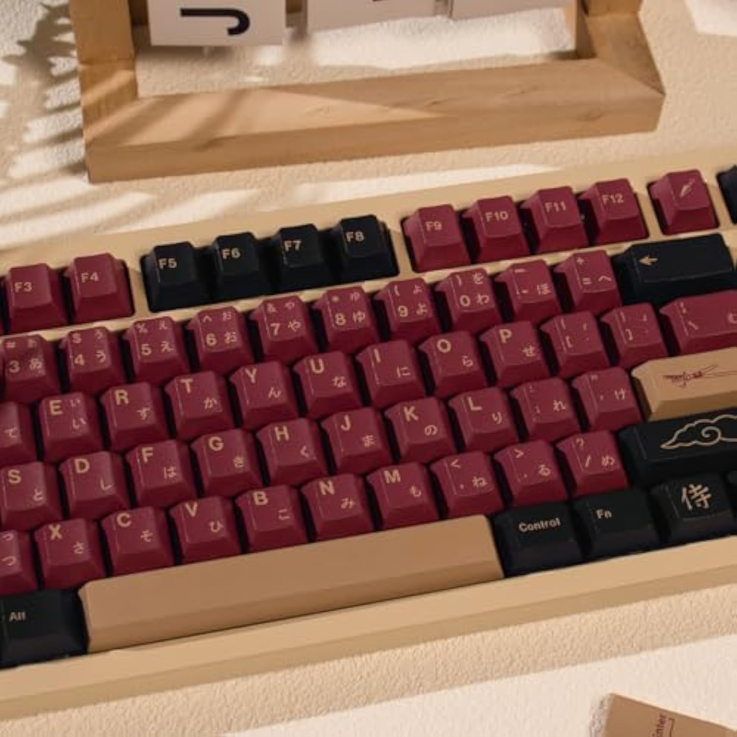 129 Keys Pbt Japanese Keycaps Dye Sub Cherry Profile Red Samurai Keycaps Set F