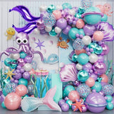 133PCS Mermaid Balloon Arch Kit for Mermaid Birthday Decorations
