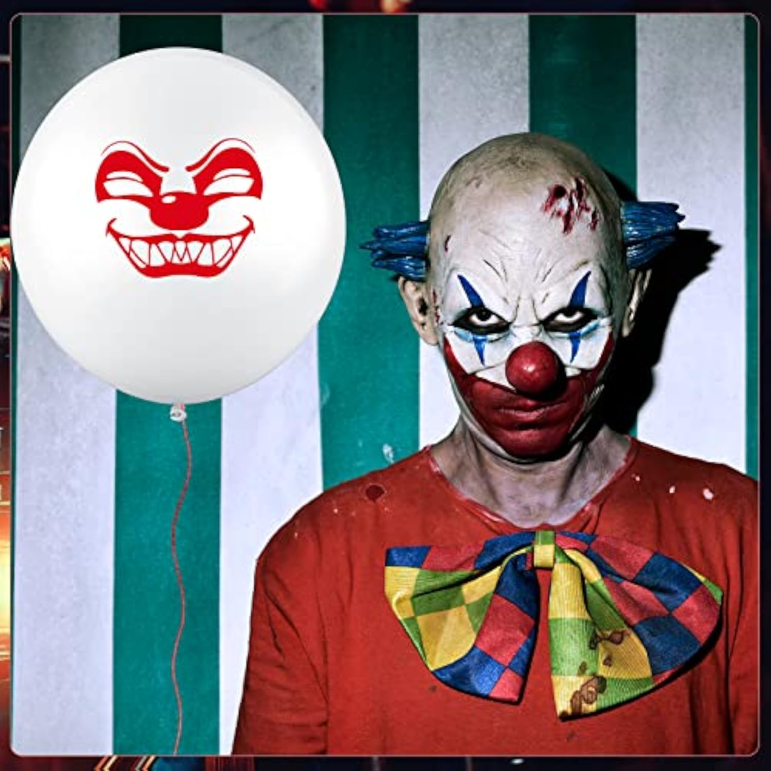 100pcs Halloween Clown Balloons, 12" Latex Scary Carnival Party Decorations