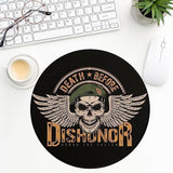 Mouse Pad?Death Before Dishonor Honor The Fallen Skull Print Concept Round Mousepad With Design?Small Non-Slip Rubber Gaming Pads?Office Dorm Computer Laptop Mouse Pad 7.9 X 7.9 Inch
