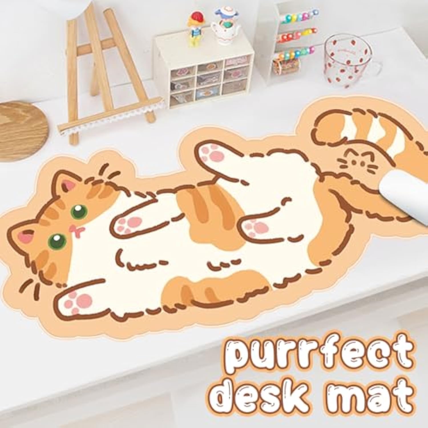 Kawaii Desk Pad Cat Mouse Pad Large Size, Kawaii Desk Cccessories Gaming Mousepad Kawaii Room Decor For Girls