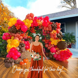 Fall Balloon Garland Kit: 140pcs Orange, Brown, Yellow Balloons
