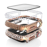 3-Pack Compatible With Bling Watch Series 6 40Mm Cases Crystal Diamond Bumper Cover With Screen Protector For Iwatch Se2/Se Series 6 5 4 Men Women, (40Mm, Rosegold/Rainbow/Clear)