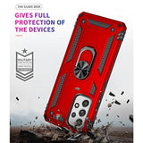 For Samsung A53 5G Case, Galaxy A53 5G Case With Hd Screen Protector, [Military Grade 16Ft. Drop Tested] Ring Shockproof Protective Phone Case For Samsung Galaxy A53 5G,Red