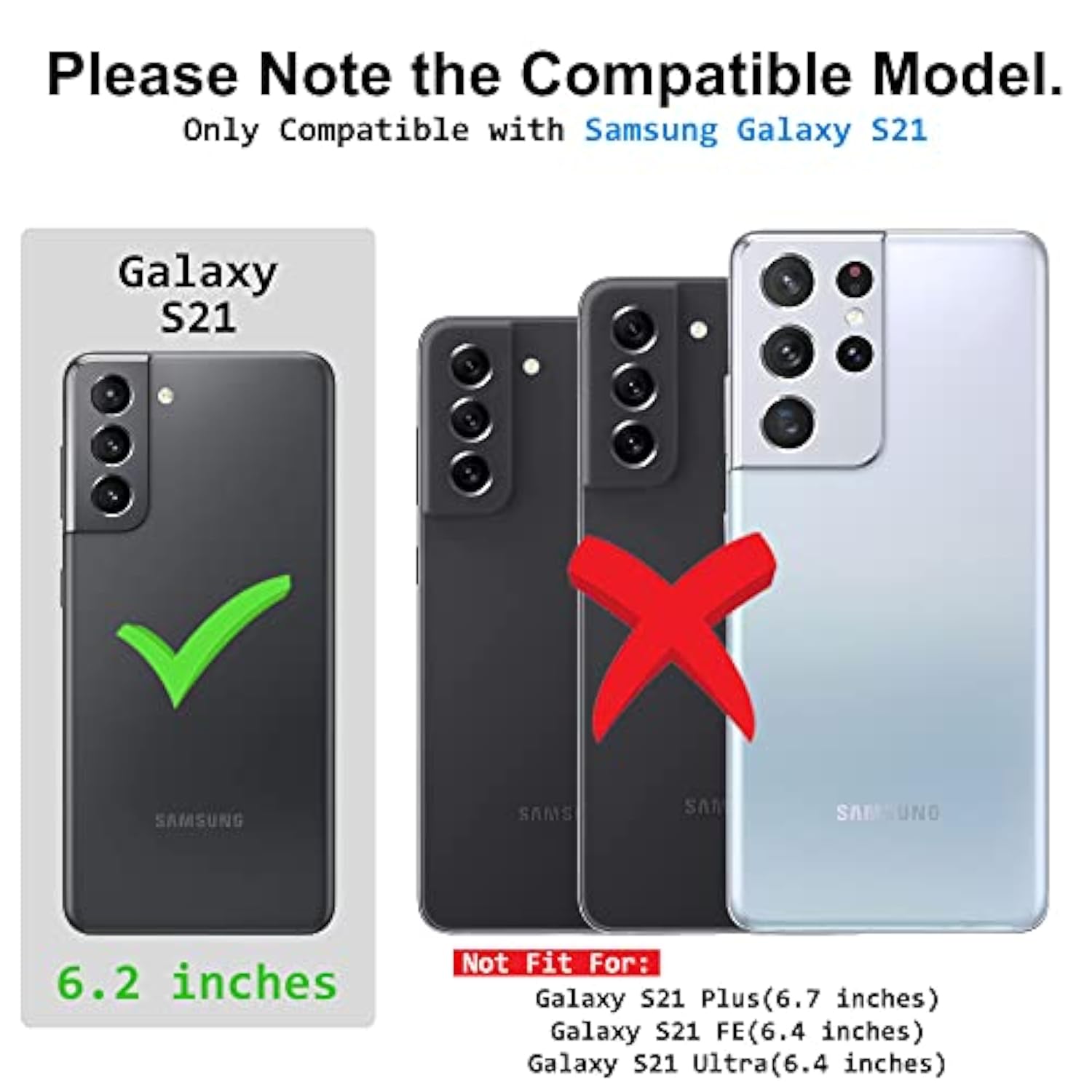 For Samsung Galaxy S21 Case With Hd Screen Protector With Slide Camera Cover, Magnetic Ring Kickstand [Military Grade] Case For Samsung S21, Black