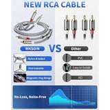 Rca Cable-2Rca Male To 2Rca Male Stereo Audio Cable With Magnetic Ring Support