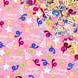 Happy Birthday Confetti Rainbow | Birthday Party Decorations, Iridescent Foil, Pastel Sequins, Table Scatter, Celebration Decor, Sparkle