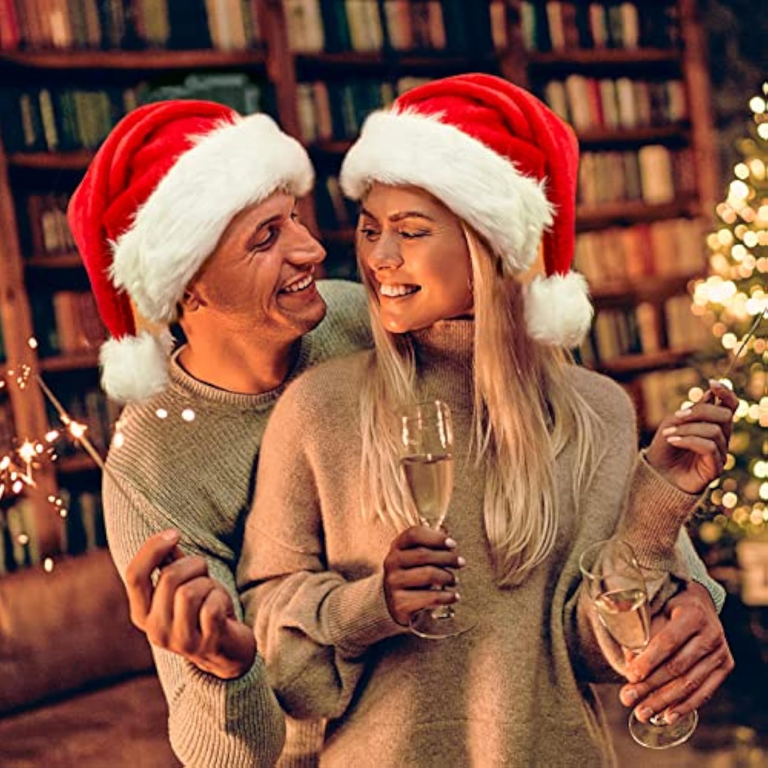 Extra Large Plush Santa Hat for Christmas New Year Holiday Party Adults